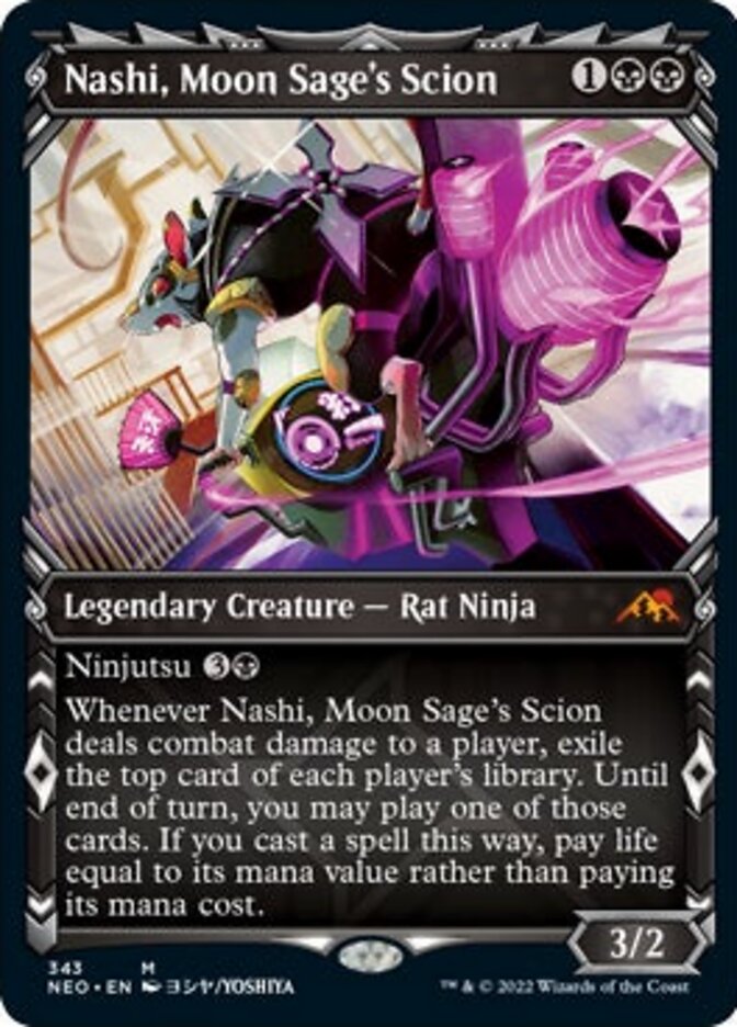 Nashi, Moon Sage's Scion (Showcase Ninja) [Kamigawa: Neon Dynasty] (NEO 343)
