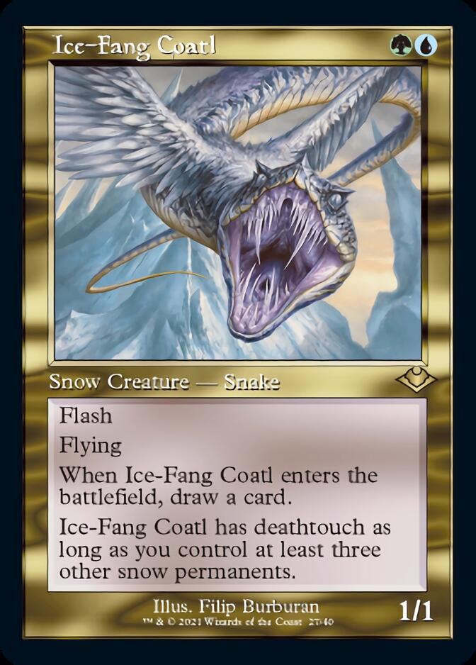 Ice-Fang Coatl (Retro Etched Foil) [Modern Horizons 2] (H1R 27)