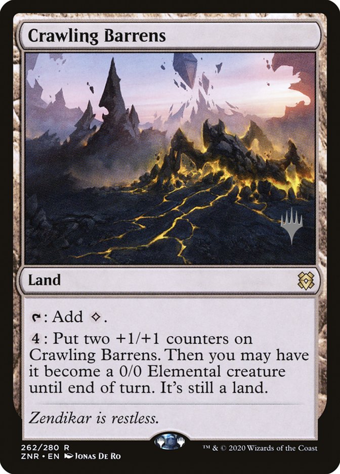 Crawling Barrens (Promo Pack) [Zendikar Rising Promos] (PZNR 262P)
