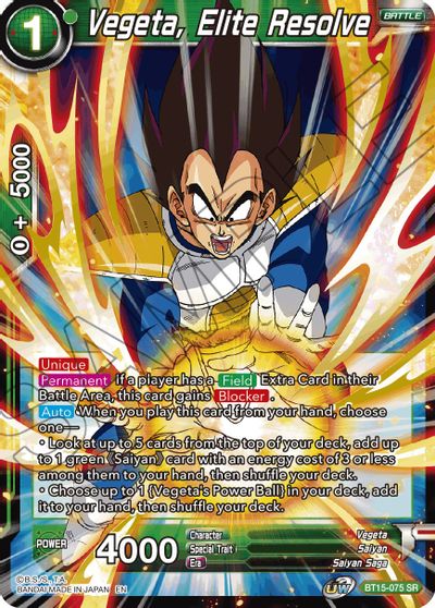 Vegeta, Elite Resolve [BT15-075]
