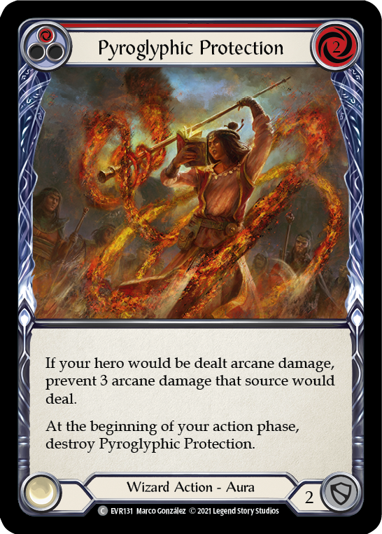 Pyroglyphic Protection (Red) [EVR131] 1st Edition Rainbow Foil