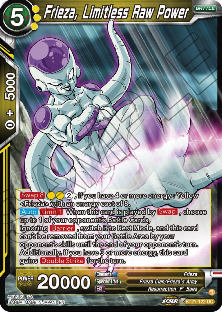 Frieza, Limitless Raw Power (BT21-122) [ZENKAI Series: Set 04]