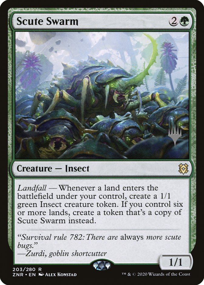 Scute Swarm (Promo Pack) [Zendikar Rising Promos] (PZNR 203P)