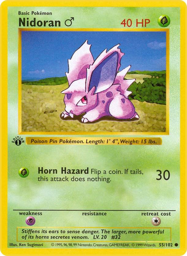 Nidoran (55/102) (Male) [Base Set 1st Edition]