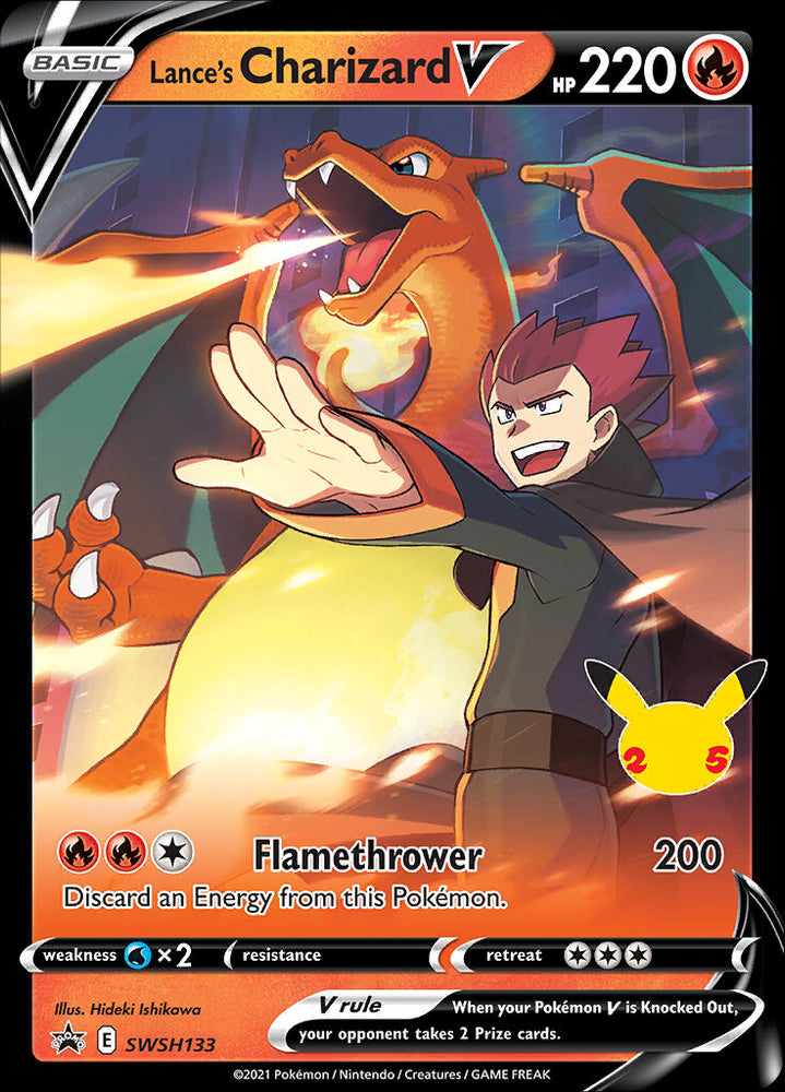 Lance's Charizard V (SWSH133) (Celebrations) [Jumbo Cards]