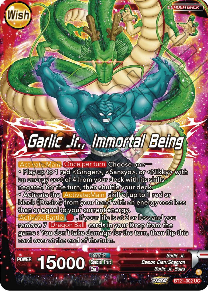 Garlic Jr. // Garlic Jr., Immortal Being (BT21-002) [ZENKAI Series: Set 04]