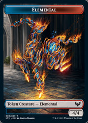 Elemental // Emblem - Rowan, Scholar of Sparks Token [Strixhaven: School of Mages Tokens] (TSTX 2 // 9)