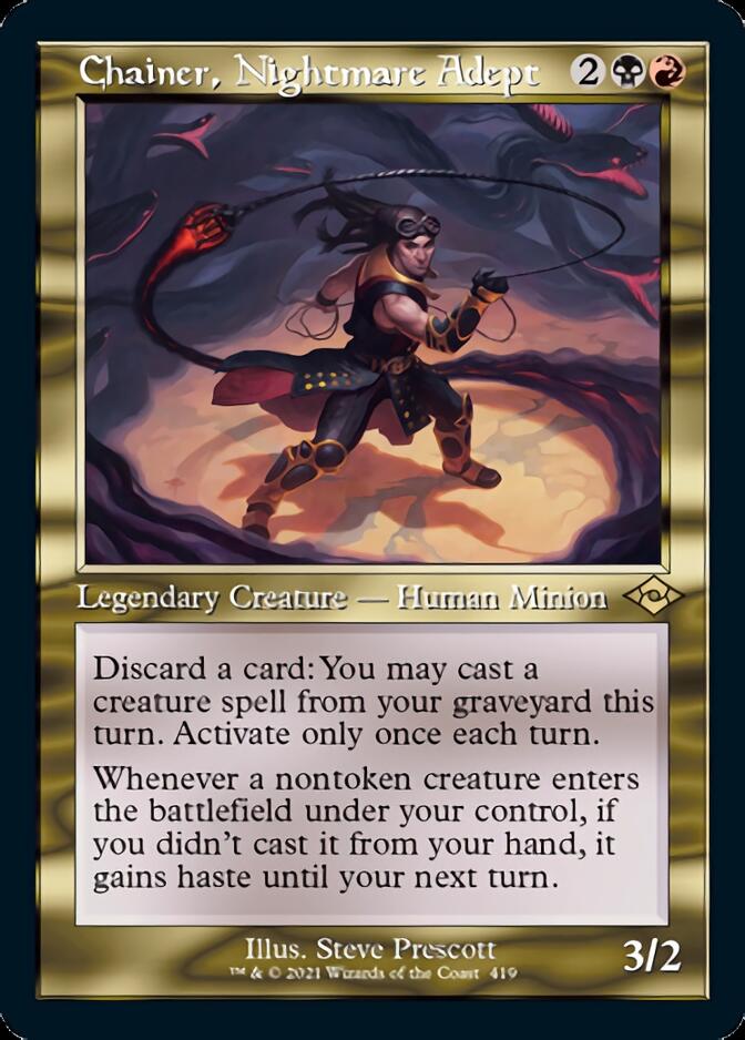 Chainer, Nightmare Adept (Retro Etched Foil) [Modern Horizons 2] (MH2 419)