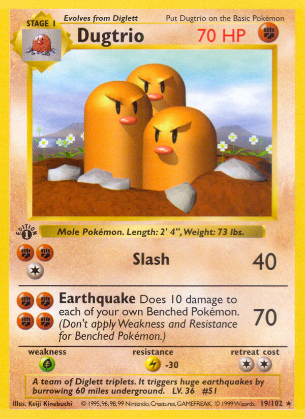 Dugtrio (19/102) [Base Set 1st Edition]