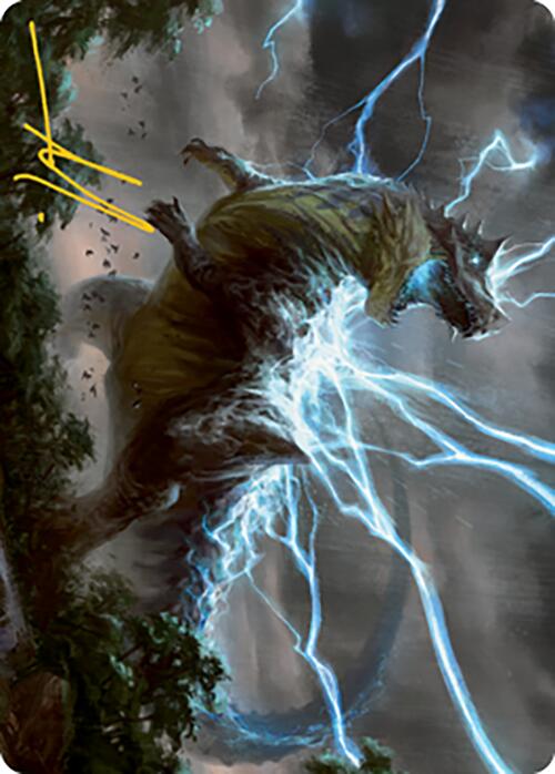 Thrasta, Tempest's Roar Art Card (41) (Gold-Stamped Signature) [Modern Horizons 2 Art Series] (AMH2 41)