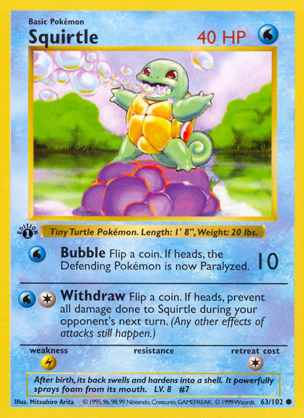 Squirtle (63/102) [Base Set 1st Edition]