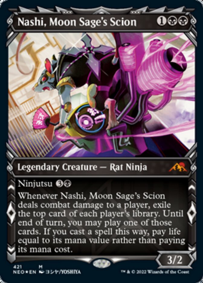 Nashi, Moon Sage's Scion (Showcase) (Foil Etched) [Kamigawa: Neon Dynasty] (NEO 421)