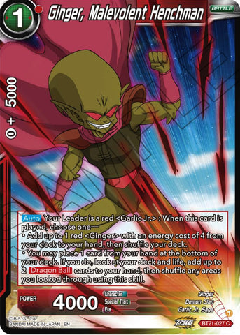 Ginger, Malevolent Henchman (BT21-027) [ZENKAI Series: Set 04]