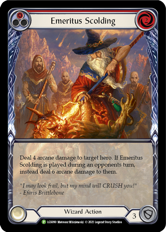Emeritus Scolding (Red) [LGS090] (Promo)  Rainbow Foil