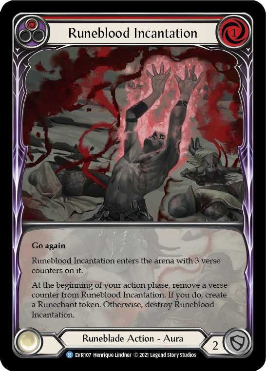 Runeblood Incantation (Red) [EVR107] 1st Edition Extended Art Rainbow Foil