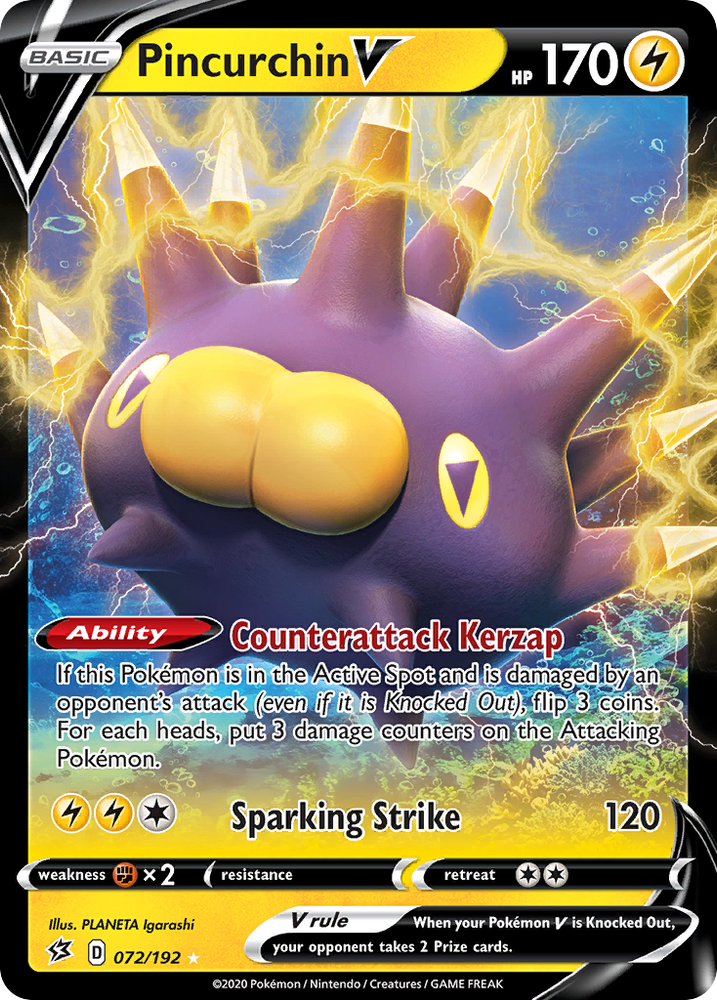 Pincurchin V (72/192) [Sword & Shield: Rebel Clash]