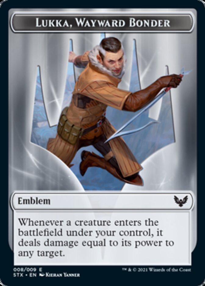 Elemental // Emblem - Lukka, Wayward Bonder Token [Strixhaven: School of Mages Tokens] (TSTX 2 // 8)