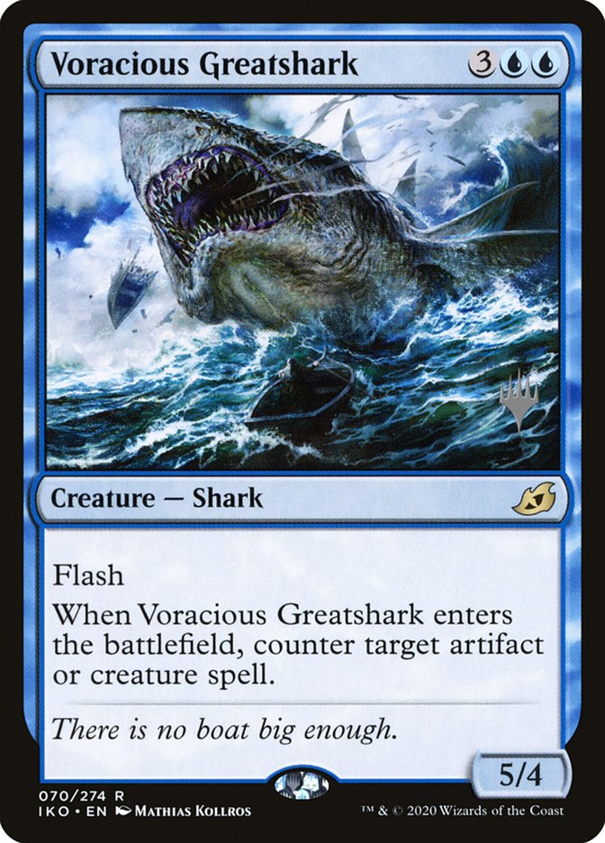 Voracious Greatshark (Promo Pack) [Ikoria: Lair of Behemoths Promos] (PIKO 70P)