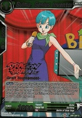 Bulma, Genius Inventor (Dragon Brawl Draft Tournament Gold Stamped) [DB1-047]