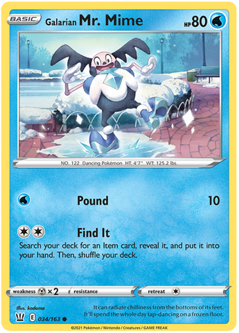 Galarian Mr. Mime (034/163) [Sword & Shield: Battle Styles]