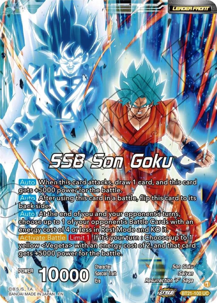 SSB Son Goku // SSB Vegeta, God-Level Power (BT21-100) [ZENKAI Series: Set 04]