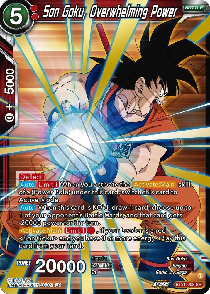 Son Goku, Overwhelming Power (BT21-008) [ZENKAI Series: Set 04]