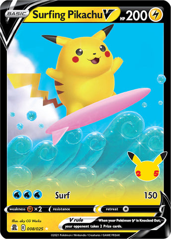 Surfing Pikachu V (008/025) [Celebrations]