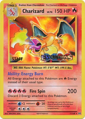 Charizard (XY Evolutions Staff Prerelease) (11/108) [XY: Black Star Promos]