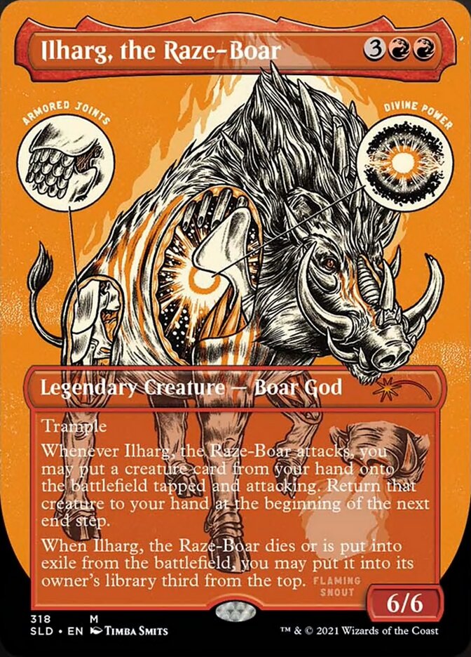 Ilharg, the Raze-Boar (Borderless Foil Etched) [Secret Lair Drop Series] (SLD 318)
