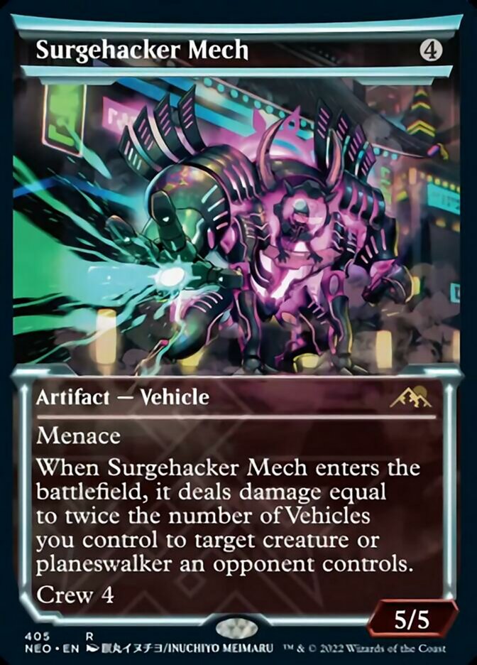 Surgehacker Mech (Showcase Soft Glow) [Kamigawa: Neon Dynasty] (NEO 405)