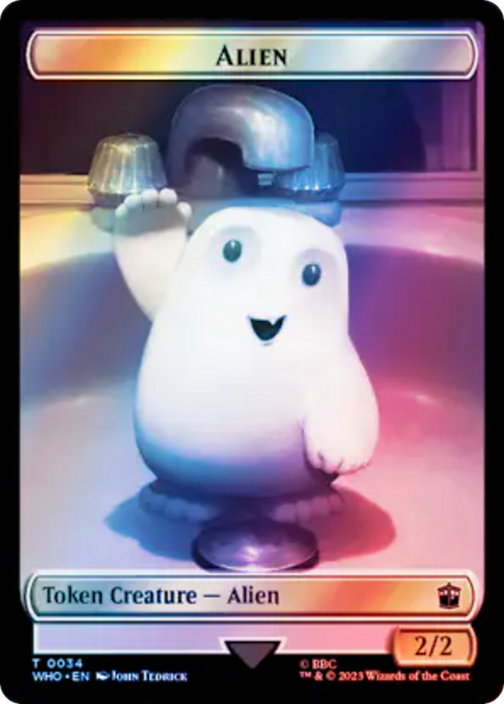 Alien // Treasure (0029) Double-Sided Token (Surge Foil) [Doctor Who Tokens]