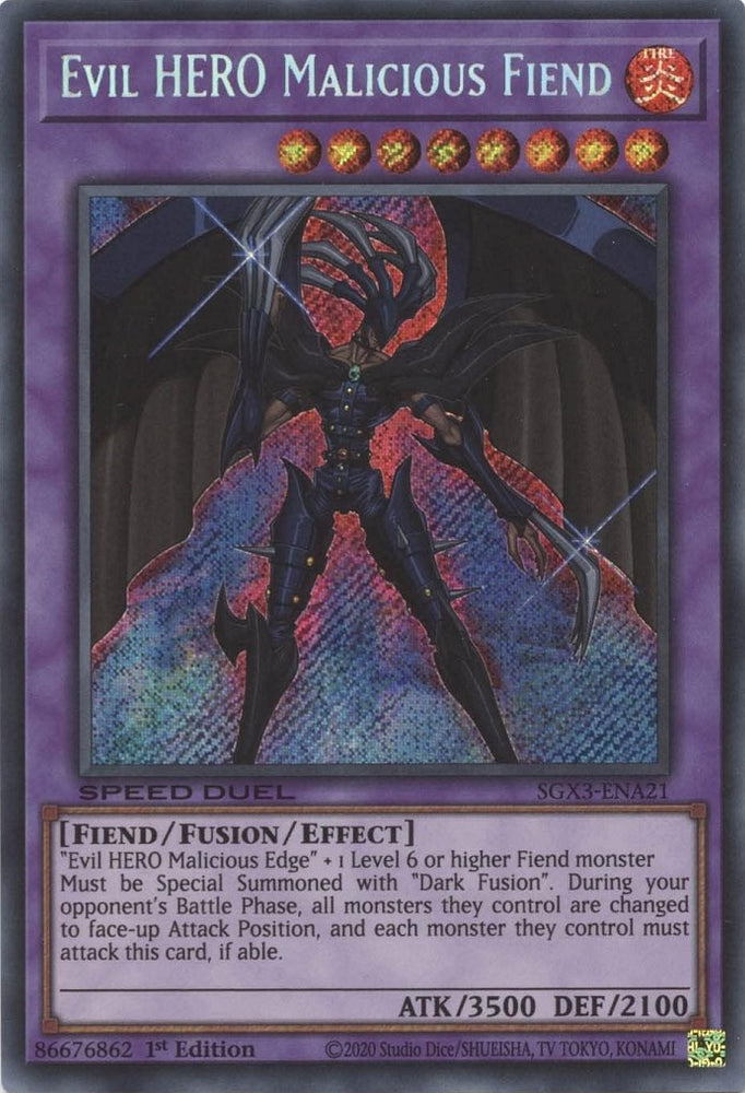 Evil HERO Malicious Fiend (Secret Rare) [SGX3-ENA21] Secret Rare