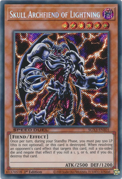 Skull Archfiend of Lightning (Secret Rare) [SGX3-ENE01] Secret Rare