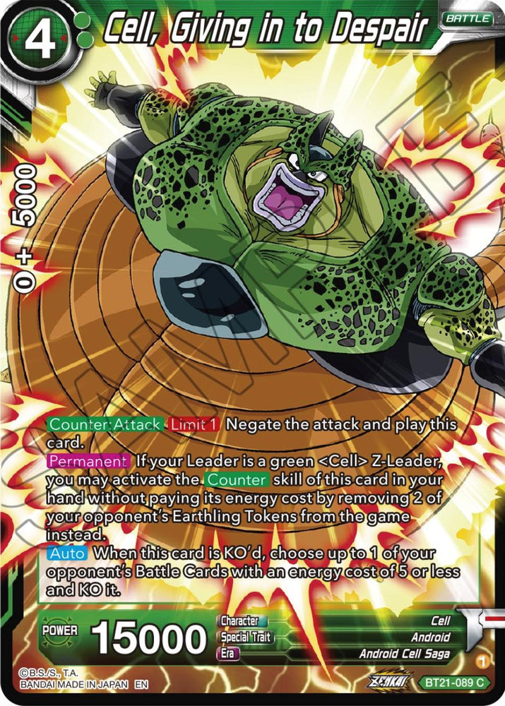 Cell, Giving in to Despair (BT21-089) [ZENKAI Series: Set 04]
