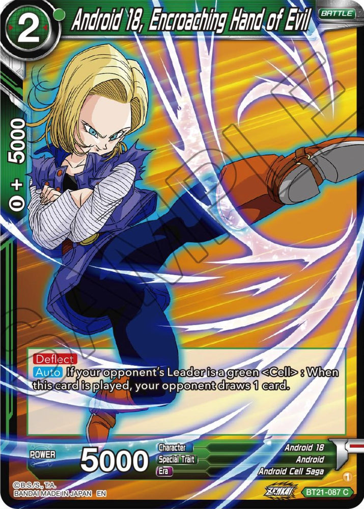Android 18, Encroaching Hand of Evil (BT21-087) [ZENKAI Series: Set 04]