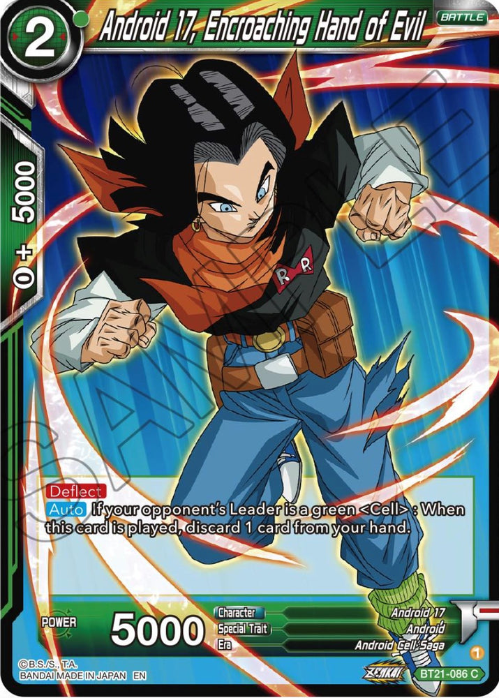 Android 17, Encroaching Hand of Evil (BT21-086) [ZENKAI Series: Set 04]