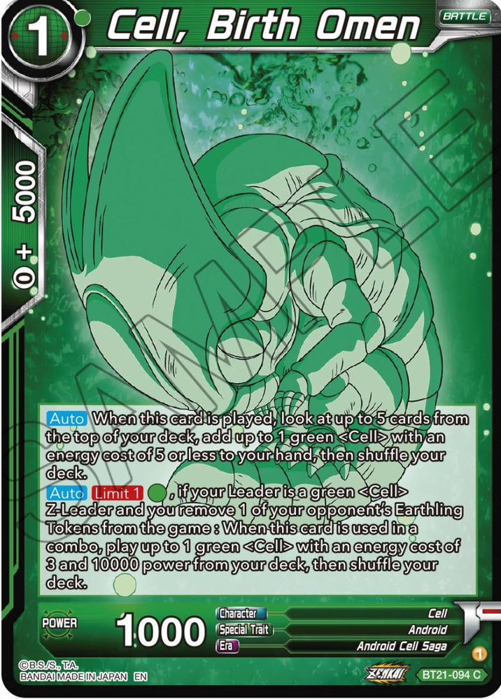 Cell, Birth Omen (BT21-094) [ZENKAI Series: Set 04]
