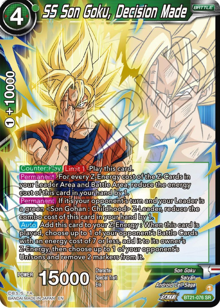 SS Son Goku, Decision Made (BT21-076) [ZENKAI Series: Set 04]