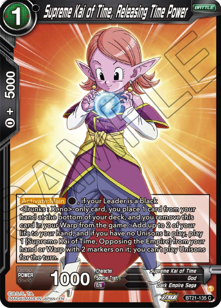 Supreme Kai of Time, Releasing Time Power (BT21-135) [ZENKAI Series: Set 04]