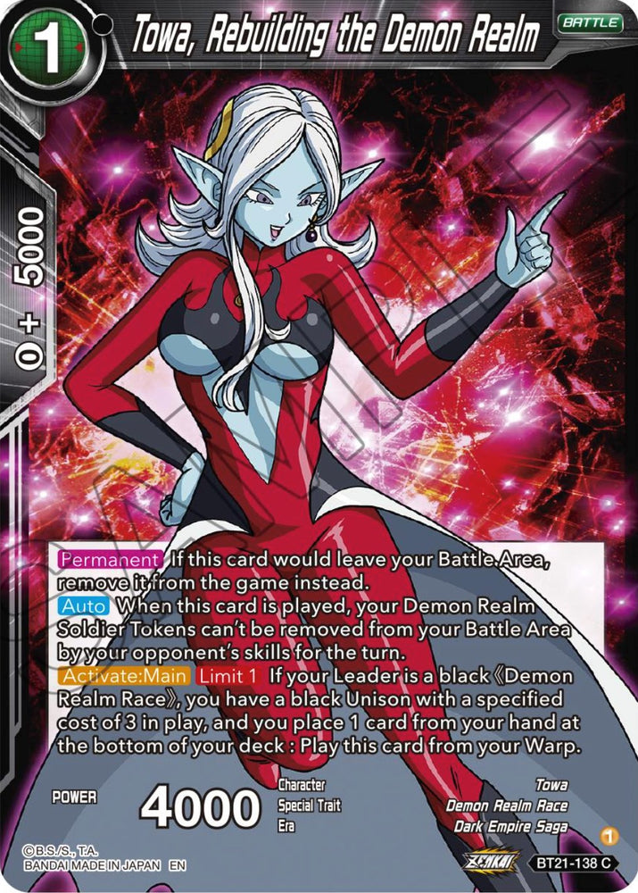 Towa, Rebuilding the Demon Realm (BT21-138) [ZENKAI Series: Set 04]