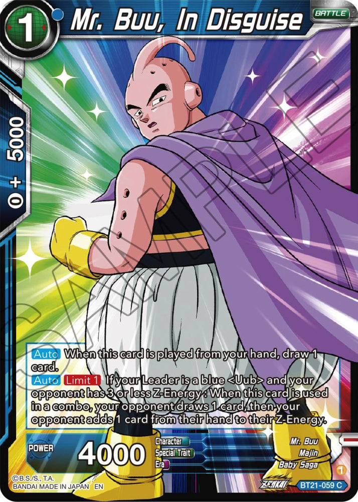 Mr. Buu, In Disguise (BT21-059) [ZENKAI Series: Set 04]