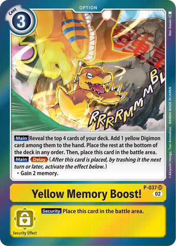 Yellow Memory Boost! [P-037](Digimon Adventure Box 2) [Promotional Cards]