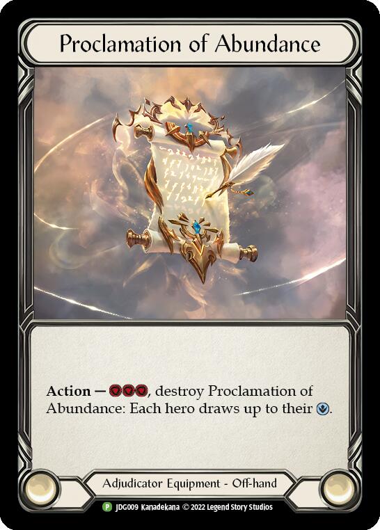 Proclamation of Abundance [JDG010] (Promo)  Cold Foil