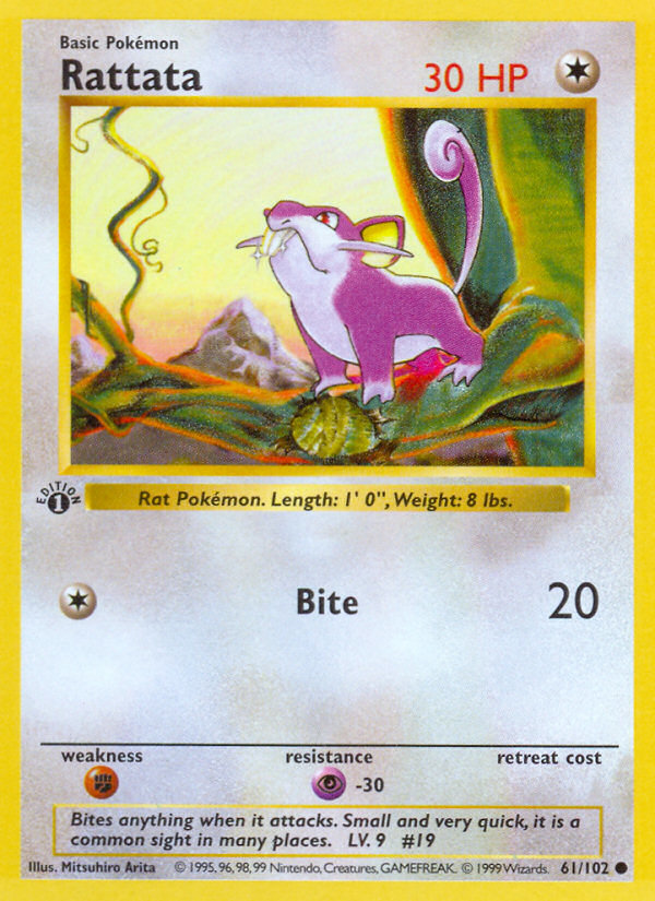 Rattata (61/102) [Base Set 1st Edition]