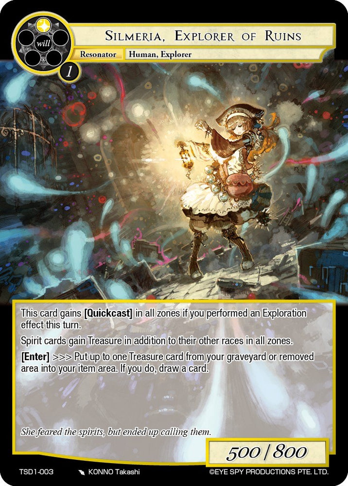 Silmeria, Explorer of Ruins (TSD1-003) [Trinity Cluster Starter Decks]