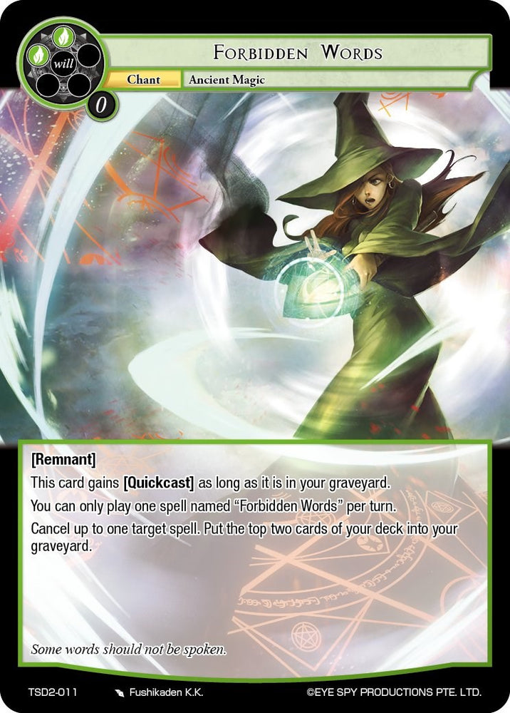 Forbidden Words (TSD2-011) [Trinity Cluster Starter Decks]