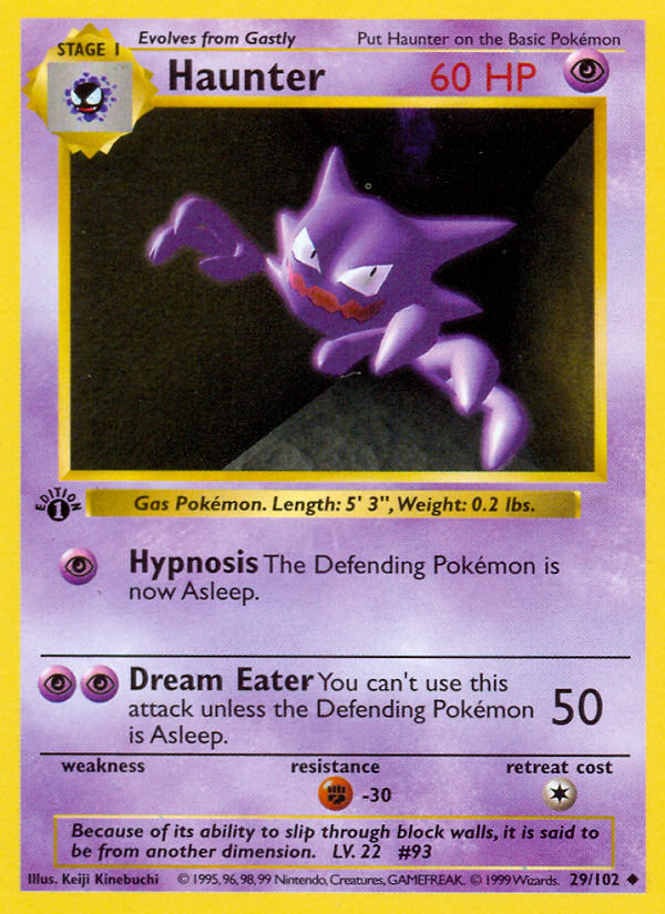 Haunter (29/102) [Base Set 1st Edition]