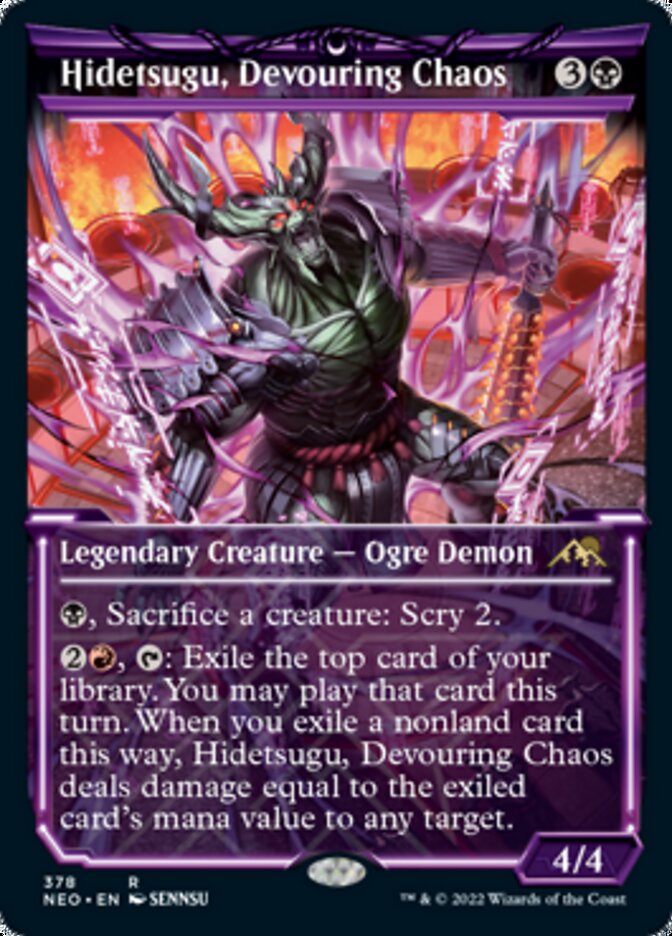Hidetsugu, Devouring Chaos (Showcase Soft Glow) [Kamigawa: Neon Dynasty] (NEO 378)