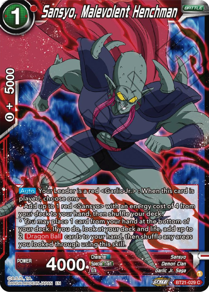 Sansyo, Malevolent Henchman (BT21-029) [ZENKAI Series: Set 04]