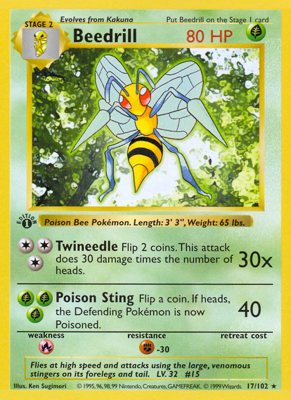 Beedrill (17/102) [Base Set 1st Edition]
